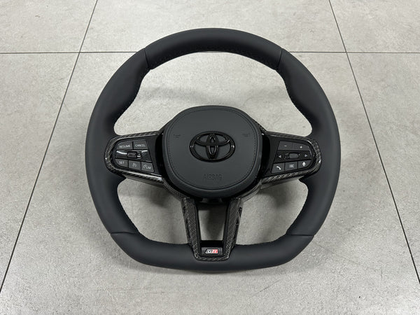 GR Supra A91-MT Edition G8X Style Smooth Leather with Carbon Fiber Steering Wheel