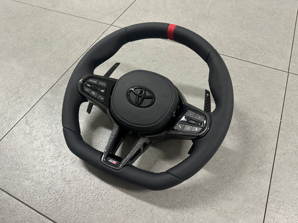 GR Supra A90A91 G8X Style Leather with Carbon Fiber Steering Wheel
