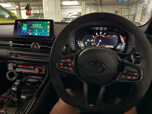 TOYOTA GR Supra 2020+ MK5 A90A91 G8X Style Alcantra with Carbon Fiber Steering Wheel
