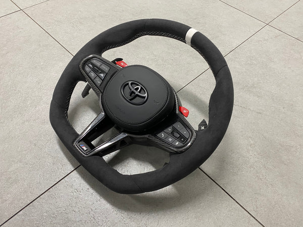 TOYOTA GR Supra 2020+ MK5 A90A91 G8X Style Alcantra with Carbon Fiber Steering Wheel