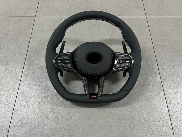 GR Supra A90A91 G8X Style Leather with Carbon Fiber Steering Wheel