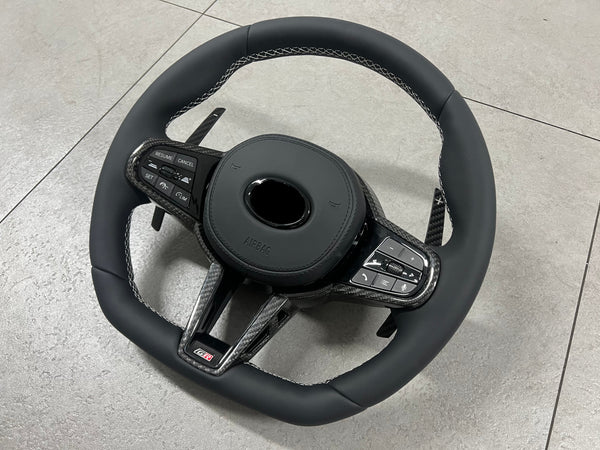 GR Supra A90A91 G8X Style Leather with Carbon Fiber Steering Wheel
