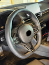 GR Supra Manual G8X Style Smooth Leather with Carbon Fiber Steering Wheel