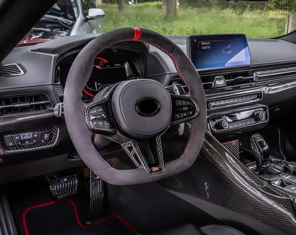 GR Supra A90/A91 G8X Style Alcantara With Carbon Fiber Steering Wheel