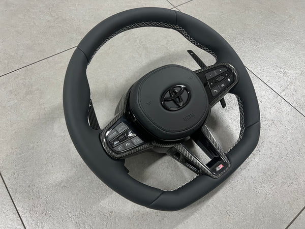 GR Supra A90A91 G8X Style Leather with Carbon Fiber Steering Wheel