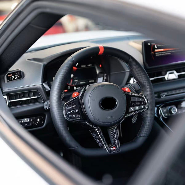 GR Supra A90A91 G8X Style Leather with Carbon Fiber Steering Wheel